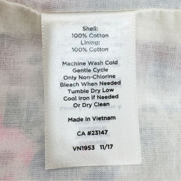 Talbots Petite Floral Eyelet Ruffle Trim Neck Sleeveless Dress White Multi 2P - Picture 13 of 15